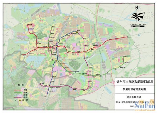 【徐州】:近期建设1号线一期工程,2号线一期工程,3号线一期工程